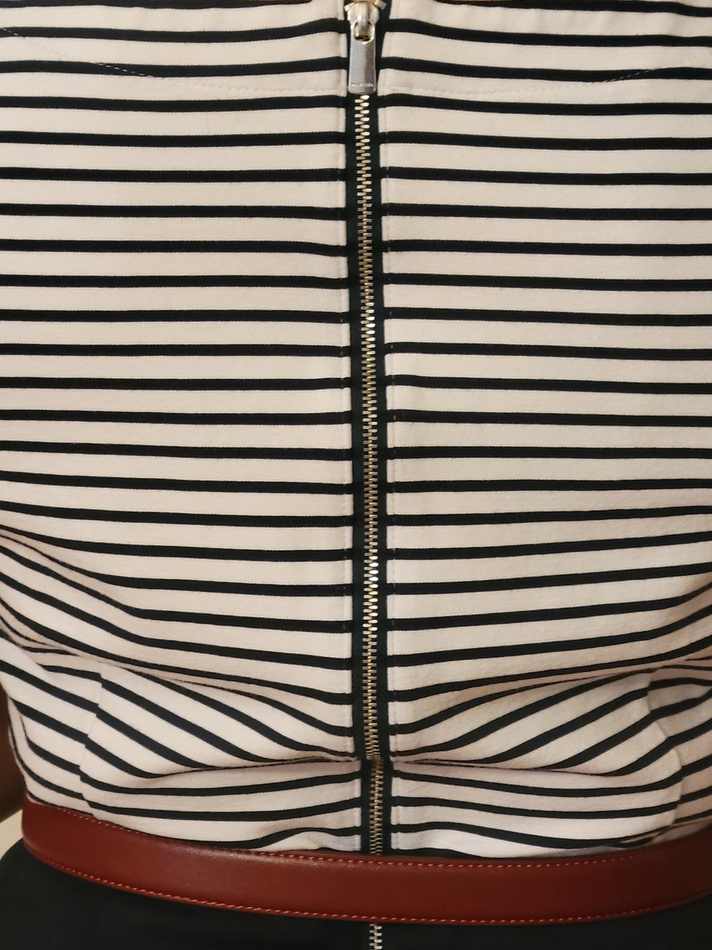 Navy Pencil Skirt with Button Detail - Women's Classic Work Skirt - Picture 4 of 5